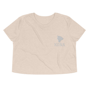 Kona Town Crop Tee (White Embroidery)