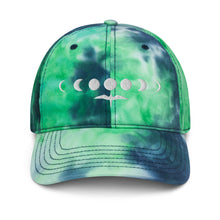 Load image into Gallery viewer, &#39;IWA + Moon Tie Dye Dad Hat (White Embroidery)